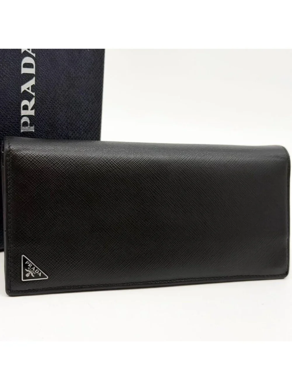 Prada Saffiano Wallet Triangle Logo